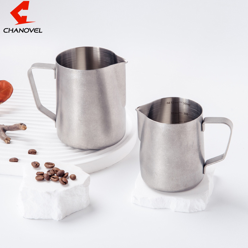 304不锈钢复古咖啡拉花杯咖啡机奶泡杯尖嘴拉花缸复古奶杯器具