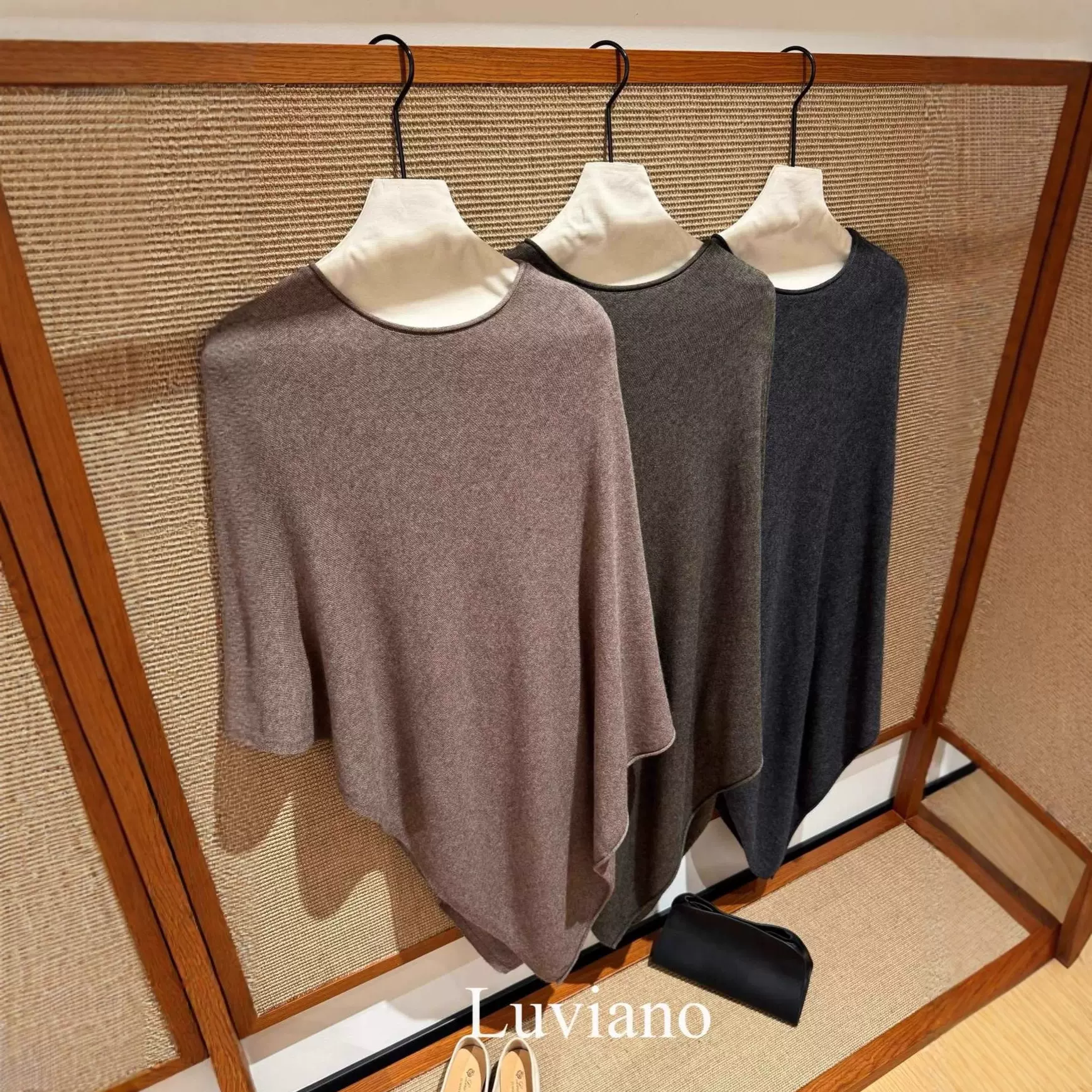 深圳南油2025秋冬新款基础款羊绒羊毛披肩套头保暖毛衣斗篷外套