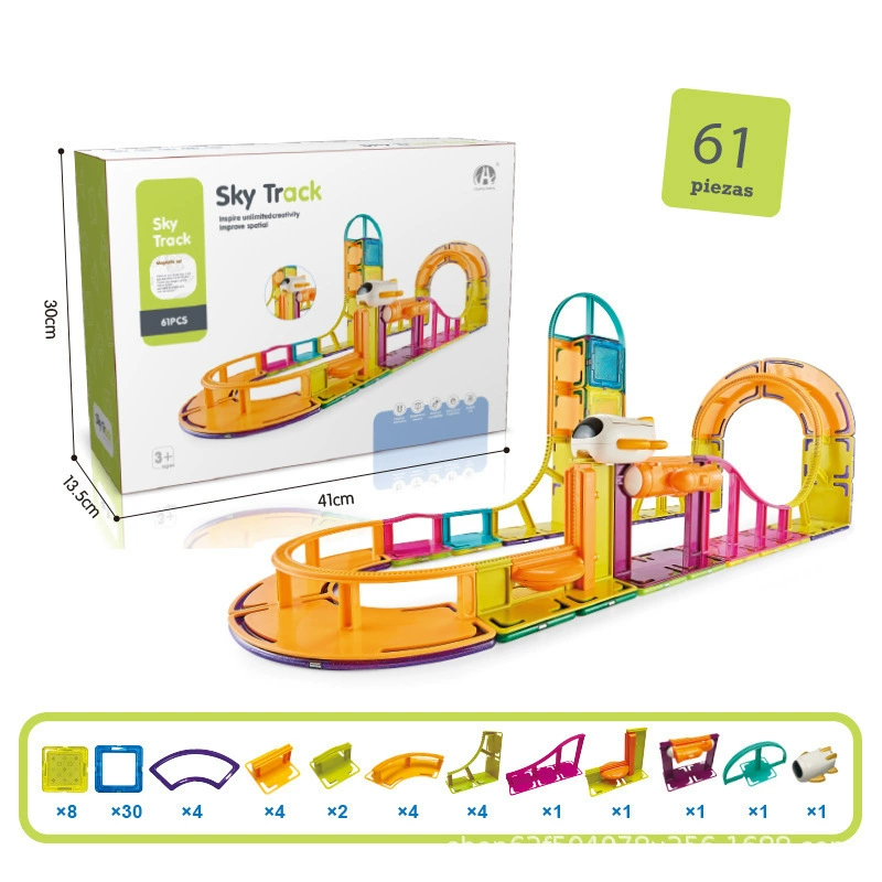 Magnetic constructor, airplane railed, roller coaster, toy, (Cross-border trading)