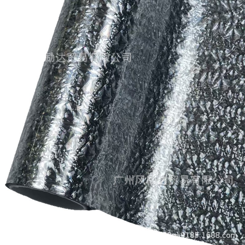 Cross-border bestseller PET electroplated forged mica stone silver carbon fiber interior trim bright silver full-body car wrap