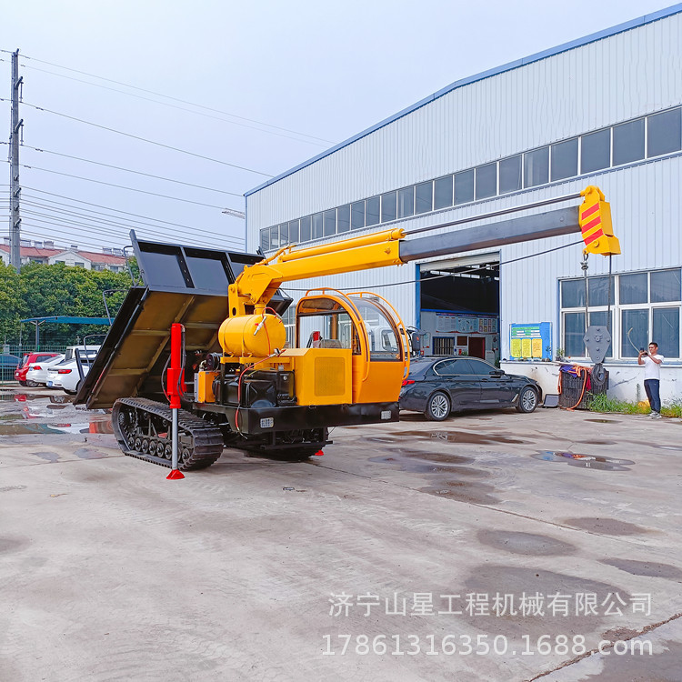 3吨半自动履带随车吊 性能稳定 山地沼泽履带式平板自制车