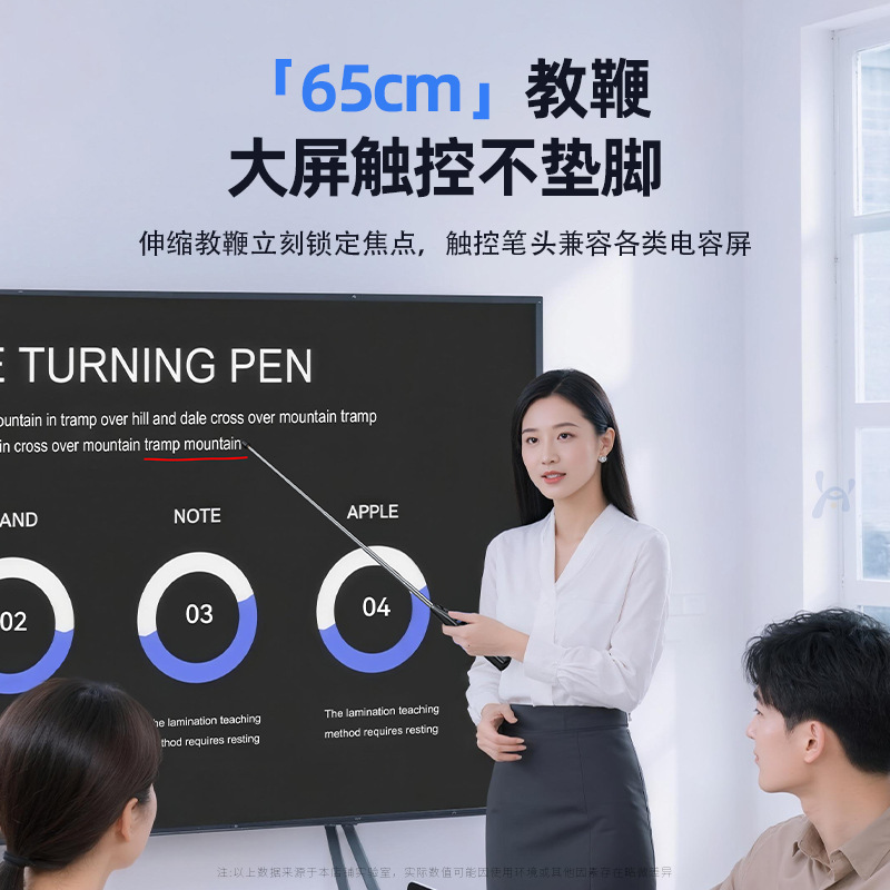 翻页笔教师遥教学激光触控笔适用希沃白板多功能伸缩教鞭带时钟|undefined