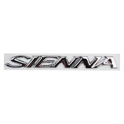 Suitable for modification of the new Toyota Sienna, rear emblem SIENNA car sticker, English metal personalized car badge (Car logo) - standard-silver-sienna