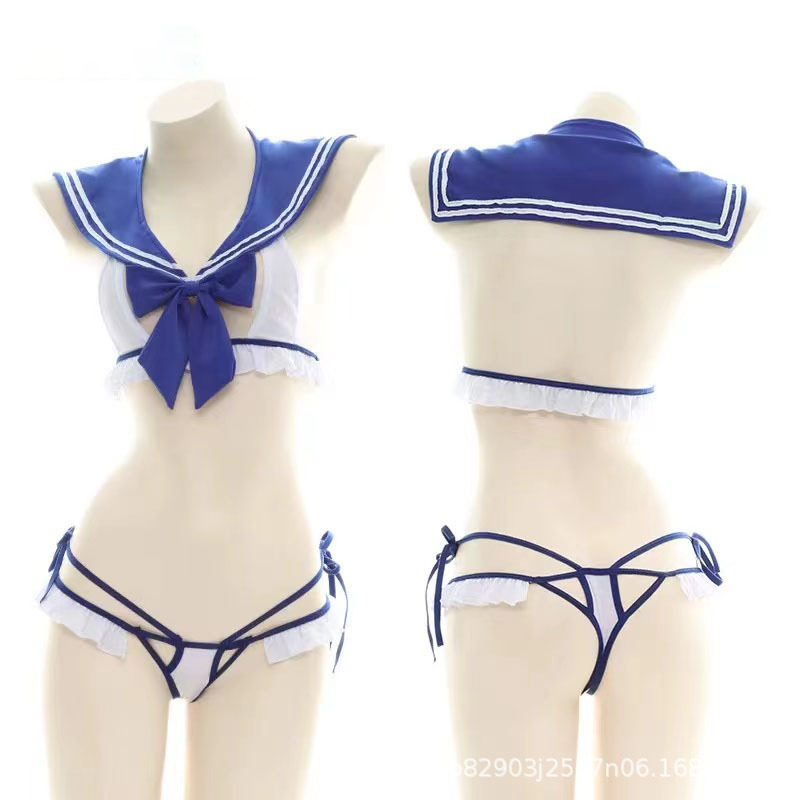 Zhizhizhi Sailor Female Pure Desire Student Outfit Sexy Hollow Bow Backless Temptation Uniform Sao Suit