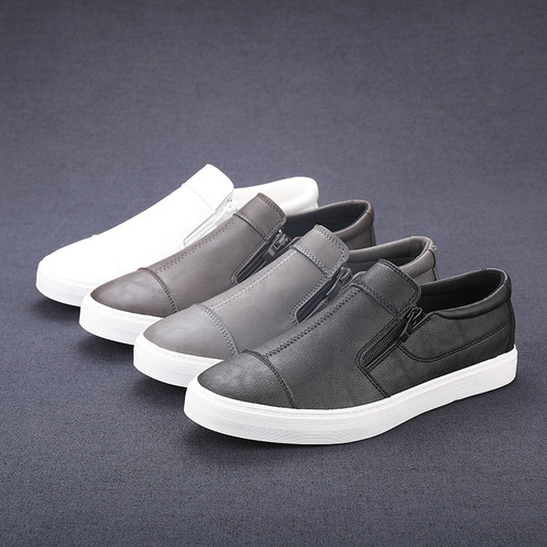2024 Spring New Shoes Men's Shoes Versatile Men's Slip-on Shoes White Shoes Korean Style Soft Sole Casual Shoes