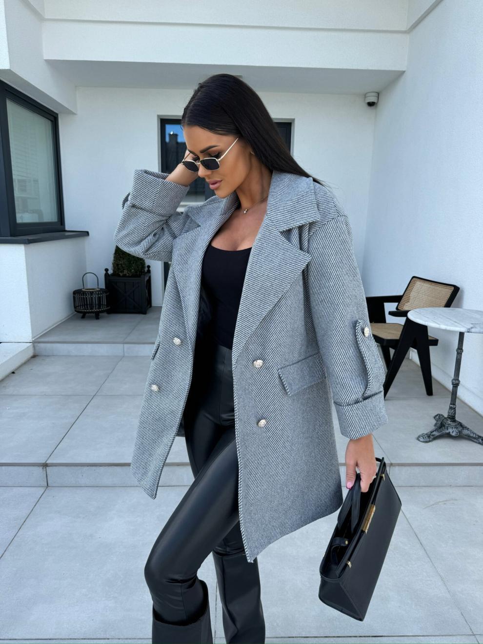 Women's Clothing New solid color H type suit collar woolen coat_voghion.com