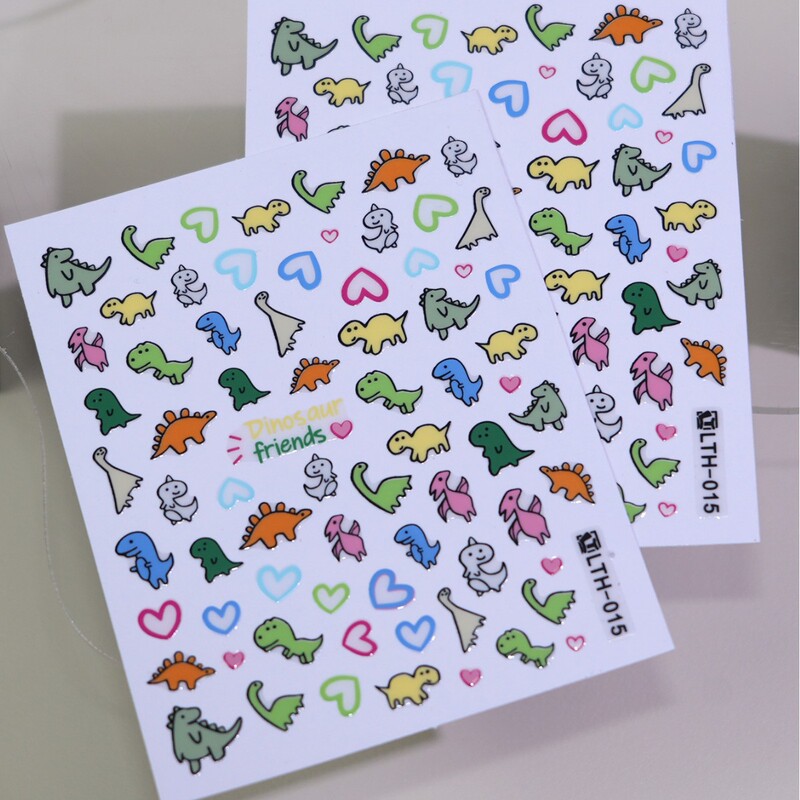 Graffiti Cartoon Dinosaur Comes with Adhesive Nail Art Stickers Thin Self-Adhesive DIY Nail Decals Lth-015