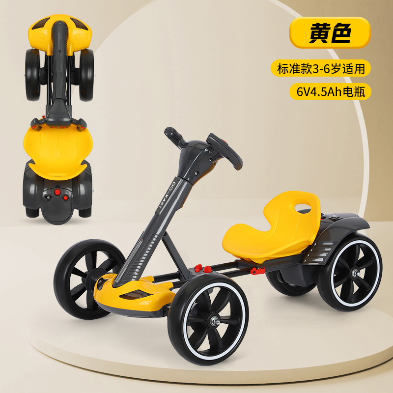 Go-Kart Eléctrico para Niños, Sin Necesidad de Instalación, Puede Usarse, Auto Eléctrico para Niños, Recargable, con Control Remoto, Plegable