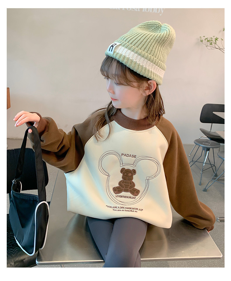 Felpa con cappuccio per bambine e autunno 2024 nuova maglietta in stile western per bambine di medie dimensioni, abbigliamento primaverile per 12 anni_voghion.com