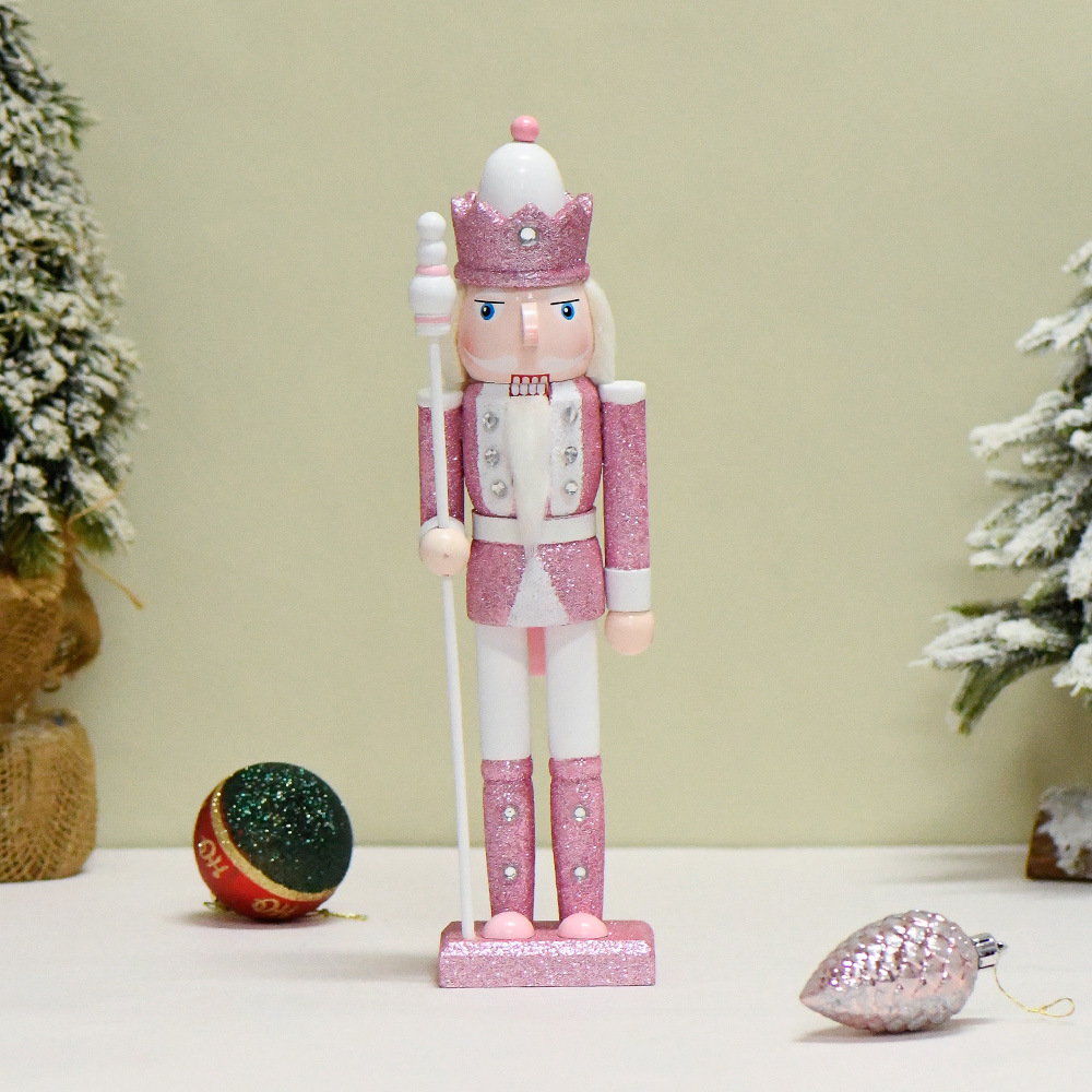 12 pulgadas en el nuevo 30CM cascanueces decoraciones de Navidad decoraciones de escritorio Navidad nueces soldados polvo brillante