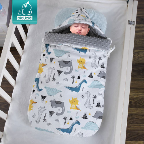 Factory direct sales Biduole baby sleeping bag autumn and winter bean fleece sleeping bag anti-jump belly bag newborn sleeping bag
