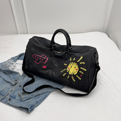 Travel bag graffiti new boarding business trip luggage bag large capacity portable printed canvas yoga fitness bag wholesale