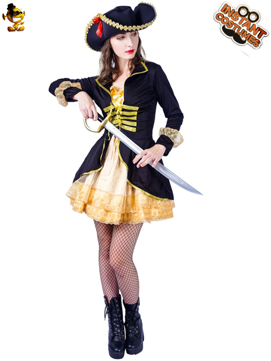 De Halloween de las mujeres adultas de Europa y América Nordic Pirata Nacional chica traje grande hembra pirata Cosplay traje del funcionamiento image 10
