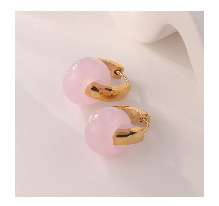 100g Weight Drop Earrings Classification 1 Pair Quantity Holiday, Daily Occasion Stainless Steel, Glass Material 1 Pair Sweet Solid Color Plating Stainless Steel Glass Drop Earrings