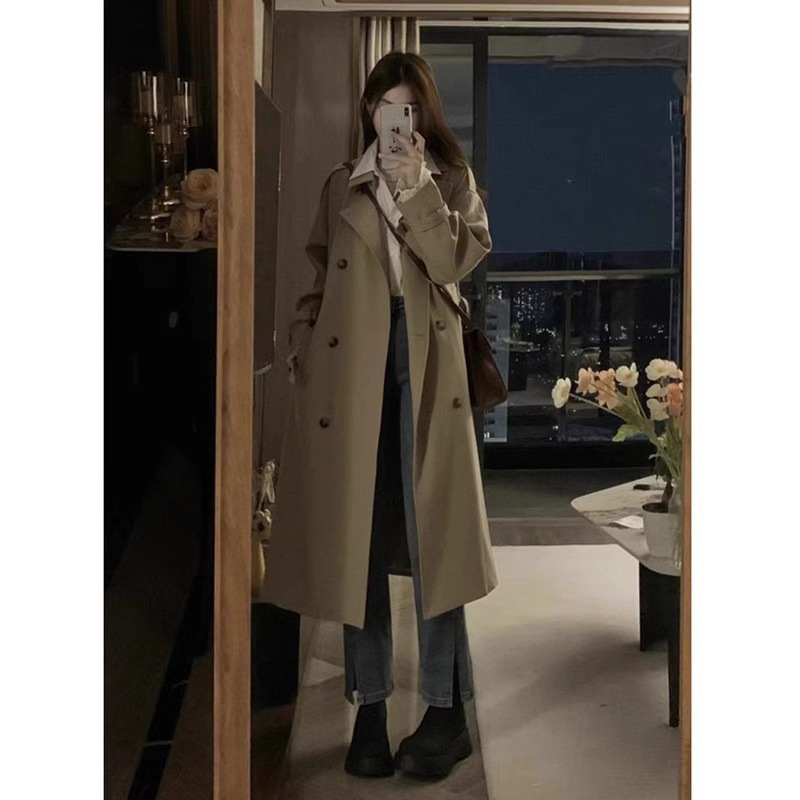 风衣女春秋款2025年新款英伦风今年流行中长款小个子韩系休闲外套|undefined