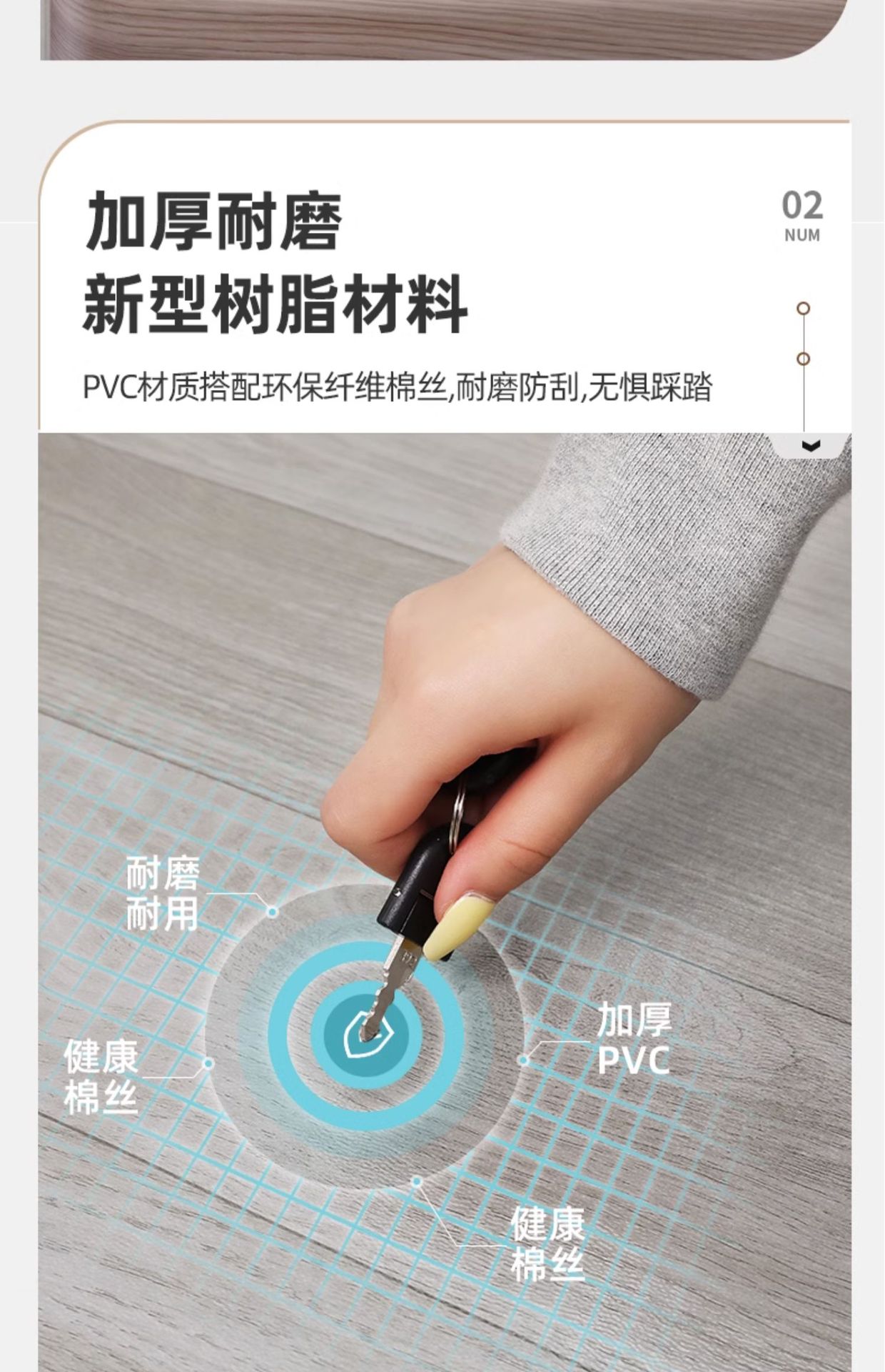Suitable for Directly Laying Floor Leather Floor Stickers on 5m² Cement Floor, Thickeneded Wear-Resistant and Waterproof Household Floor Mats Pv