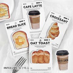 Infeel.Meパンコーヒー良い天気ステッカーライトレトロクリエイティブ書くことができますDIY手帳素材ステッカー
