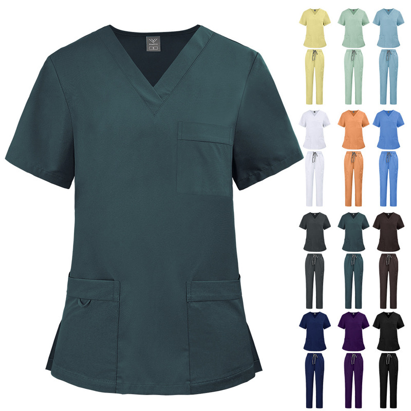 2025 New Quick-drying Stretch Hand-washing Clothes for Men and Women Plus Size Doctor and Nurst Suit Two-piece Set Amazon