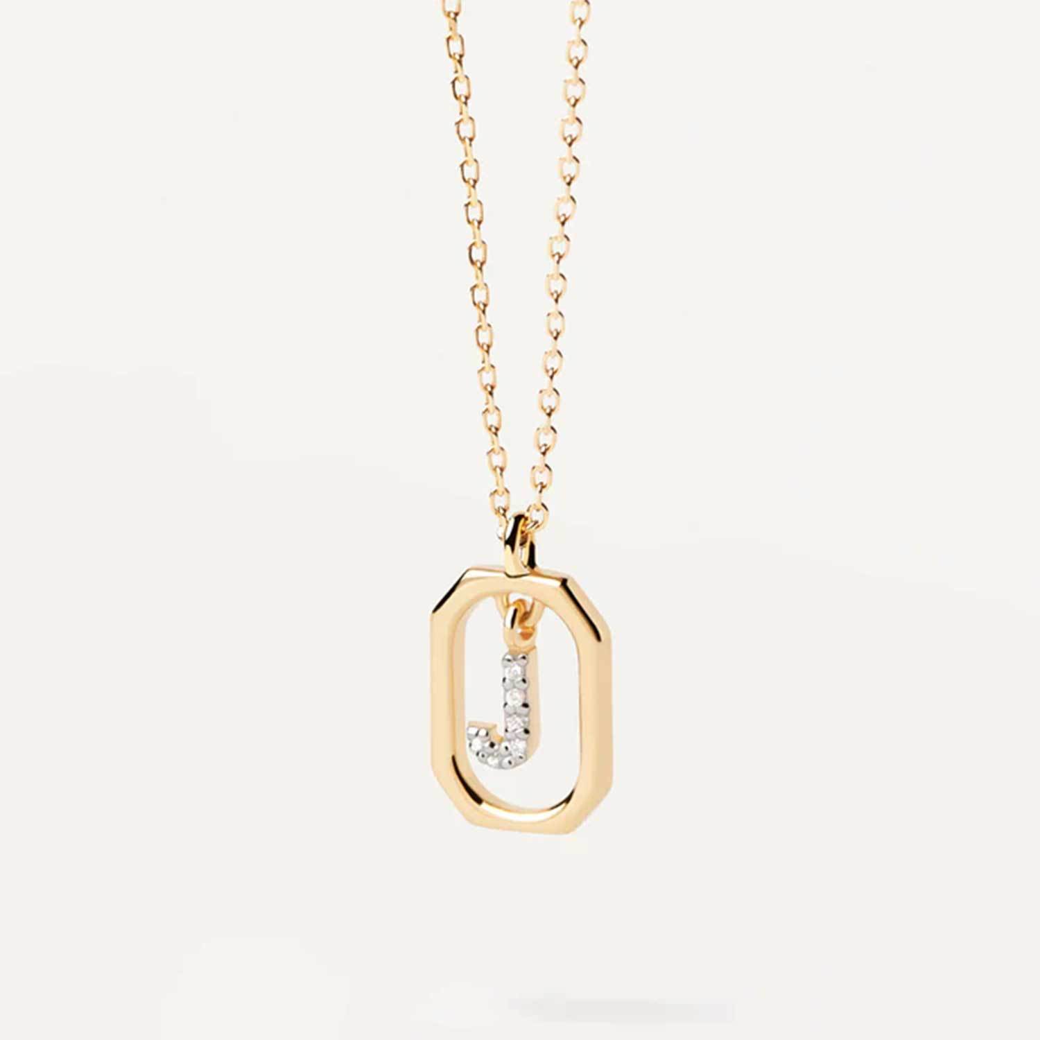 Style Simple Lettre Argent Sterling Placage Incruster Zircon Plaqué Or 18k Pendentif display picture 9