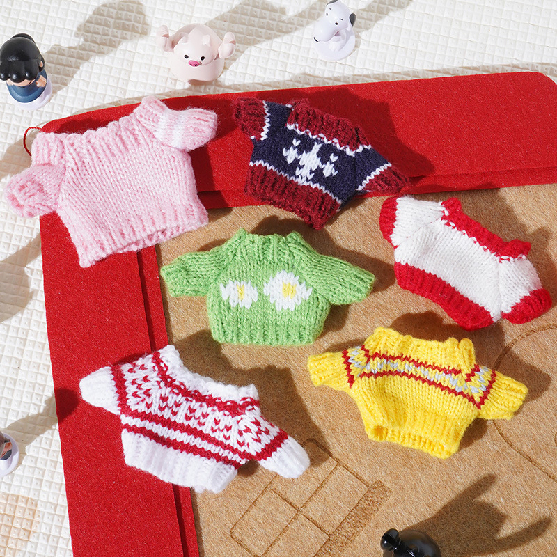 Manufacturer's Best-Selling 10cm Plush Dog Sweater Cotton Doll Clothes Plush Toy Accessories Doll Parts