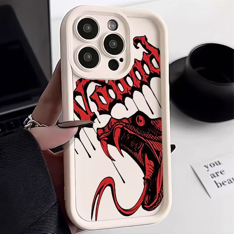 Cabeza de serpiente inglesa europea y americana para iPhone 16pro funda para teléfono móvil Apple 15 anti-caída 14/13promax nuevo 12