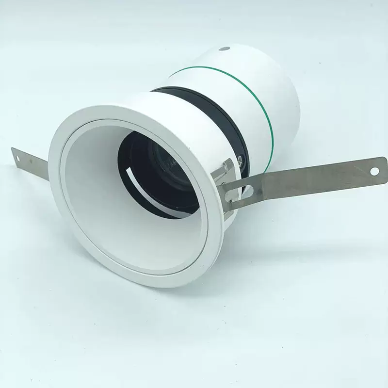 厂家直销工程天花灯外壳酒店塑料射灯外壳LED灯具外壳COB可调角度