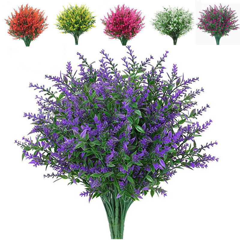 Lavender Plastic Flowers Artificial Bouquet Artificial Plants Green Foliage Potted Plants Flower Arrangement Artificial Plant Flower Wall Wheat Wholesale