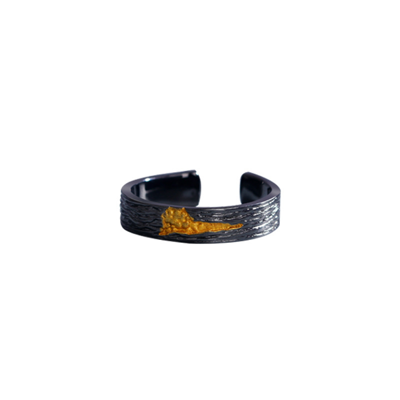 Anel de sinete vintage para homem em aço titânio_voghion.com