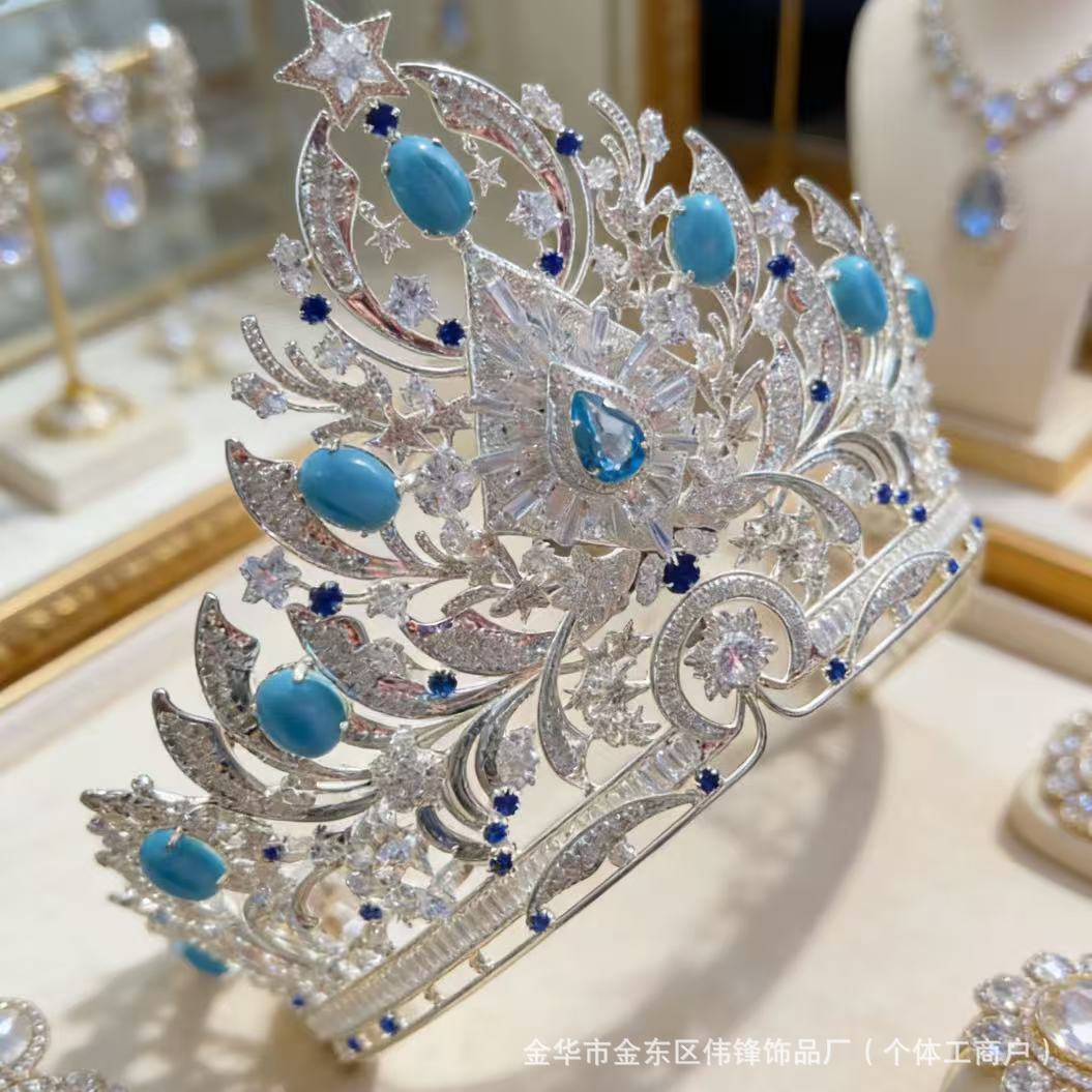 2026 nueva fábrica transfronteriza venta directa europea y americana elegante temperamento concurso de belleza boda corona corona corona de etapa de novia