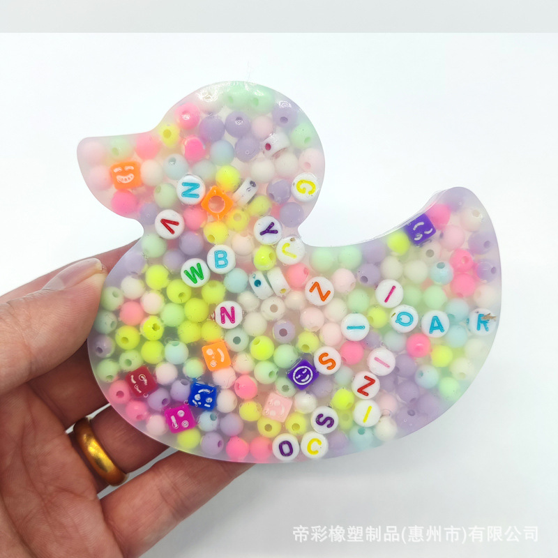 Duck custom beads (with silk thread)