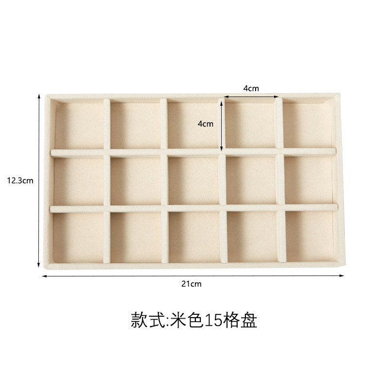 Bandeja de almacenamiento de joyas Bandeja de franela Pendientes Anillo Collar Caja de almacenamiento Caja de joyería Soporte