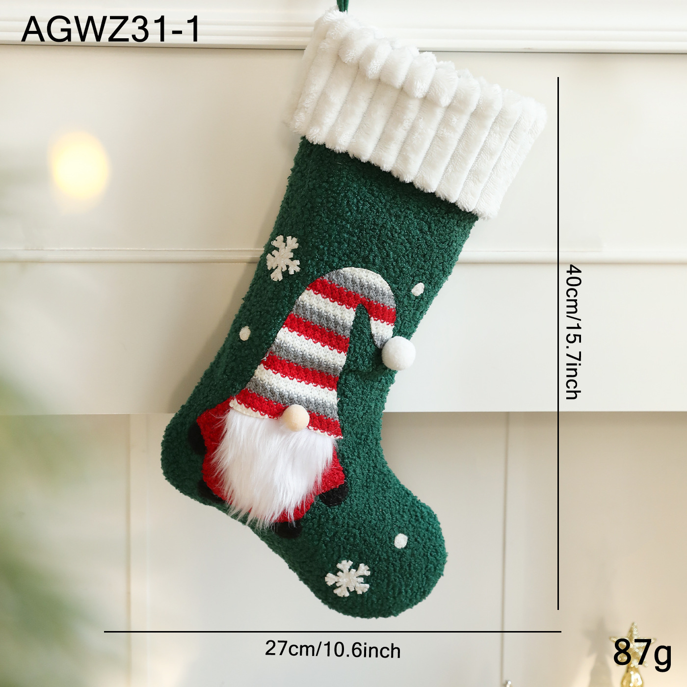 Nuevos calcetines de Navidad de peluche bolsas de regalo decoraciones de Navidad dibujos animados de Santa Claus calcetines diseño de escena