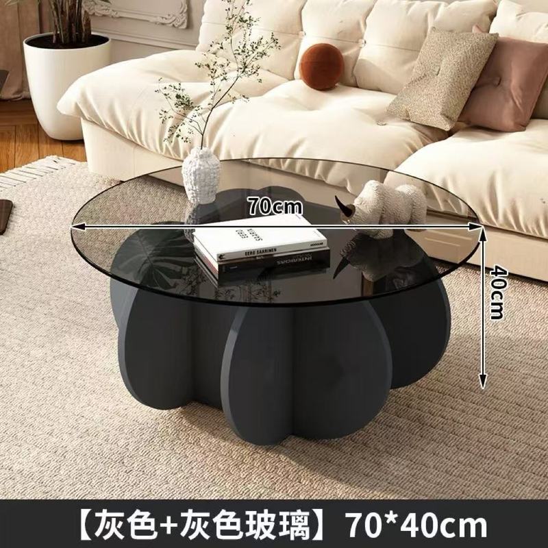 极简玻璃茶几轻奢现代茶几客厅家用小户型圆形网红ins 阳台小桌子|undefined