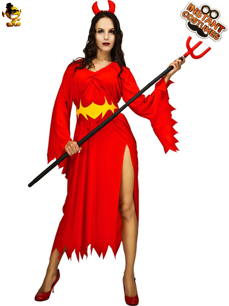 Rojo horror mujer demonio traje de Halloween fantasma Festival Cosplay fiesta de baile etapa Cosplay
