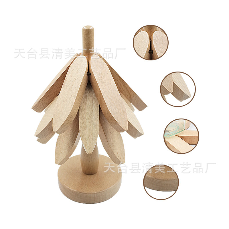 Madera creativa, un árbol, almohadilla de aislamiento térmico de madera maciza, venta directa de fábrica, posavasos, almohadilla antiescaldado y resistente al calor, decoración de mesa