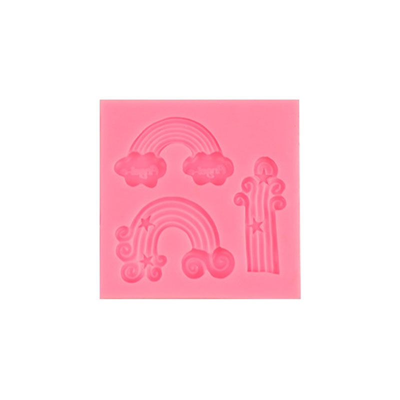 Nube Arco Iris flujo de aire modelado molde silicona DIY creativo hornear Decoración Accesorios fondant pastel chocolate