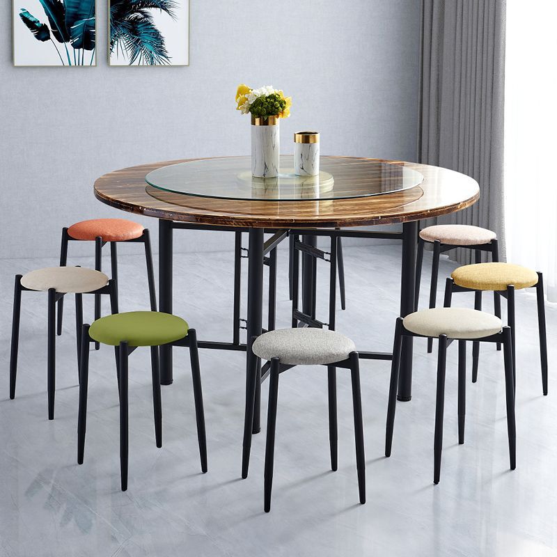 Mesa redonda grande de madera maciza gruesa, mesa de comedor para el hogar, mesa de agua, mesa redonda, hotel, 1 estante de mesa reforzado con fábrica de platos giradores