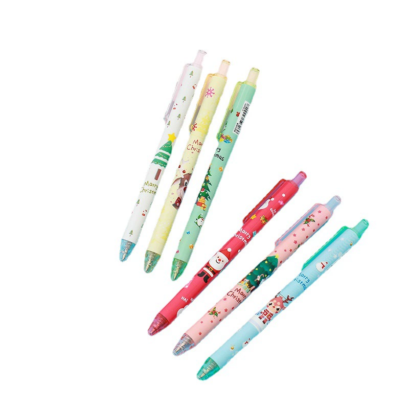Christmas cartoon rollerball pen, black stationery for elementary school students, pencil case, water-based pen