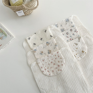 Korean Style Instagram Style Floral Sweat Absorbent Towel Baby Children's Kindergarten Pad Towel Cotton Gauze Baby Sweat-isolating Towel