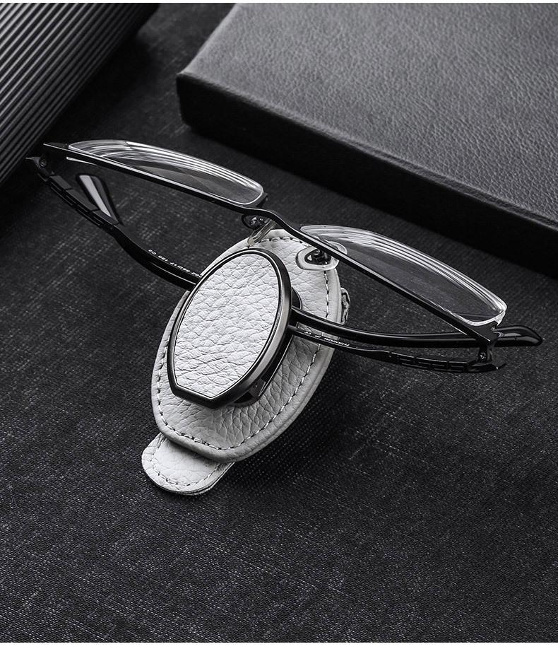Car Glasses Clip, Car Glasses Frame Leather, Car Visor Storage Box, Sunglasses Clip, New._voghion.com
