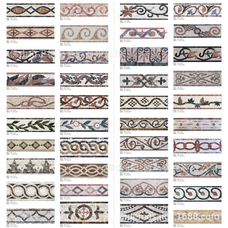 Natural Marble Mosaic Waistline Stone Mosaic Skirting Line Wave Line Half Wall Partition Line Natural Marble Mosaic Waistline Stone Mosaic Skirting Line Wave Line Half Wall Partition Line