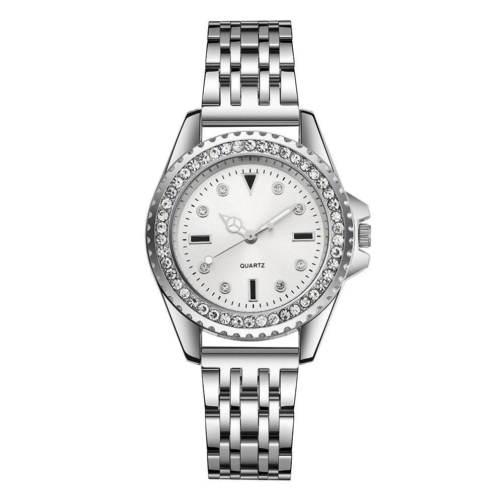 Nouvelle montre pour femme à la mode avec bracelet en acier léger et diamanté, simple et élégante, remplie de diamants_voghion.com