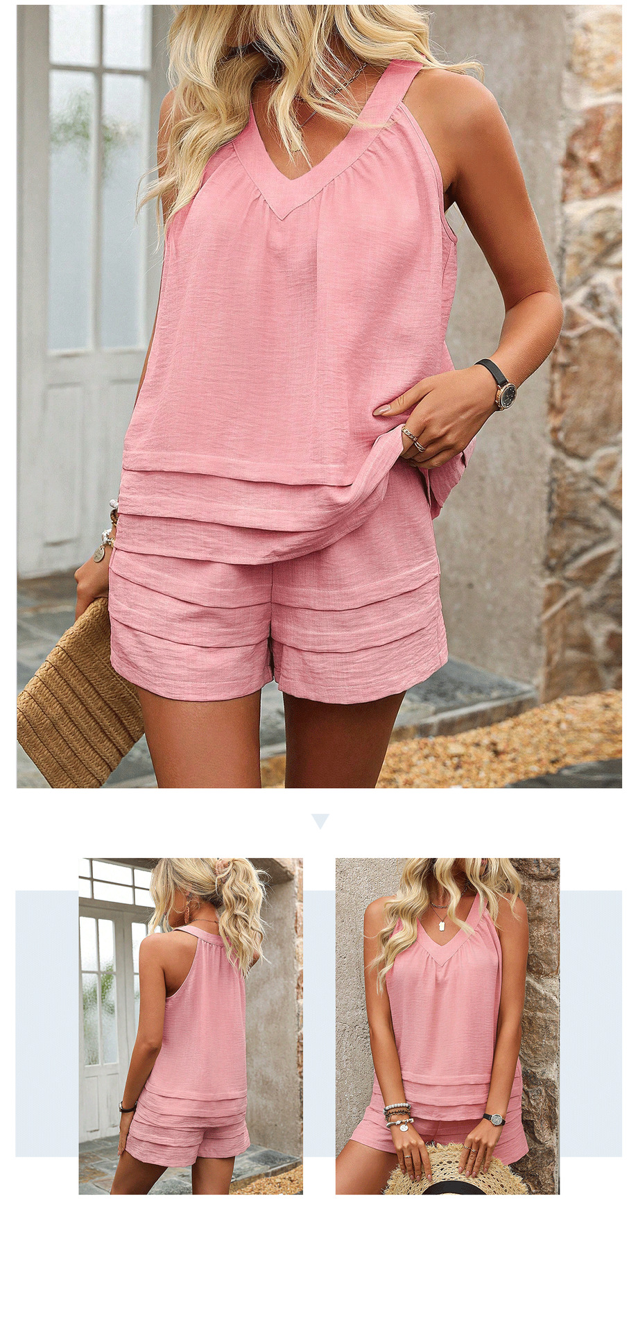 Women's Sleeveless Top & Shorts Set – Streetwear Casual Outfit (S-XL) | Summer_voghion.com