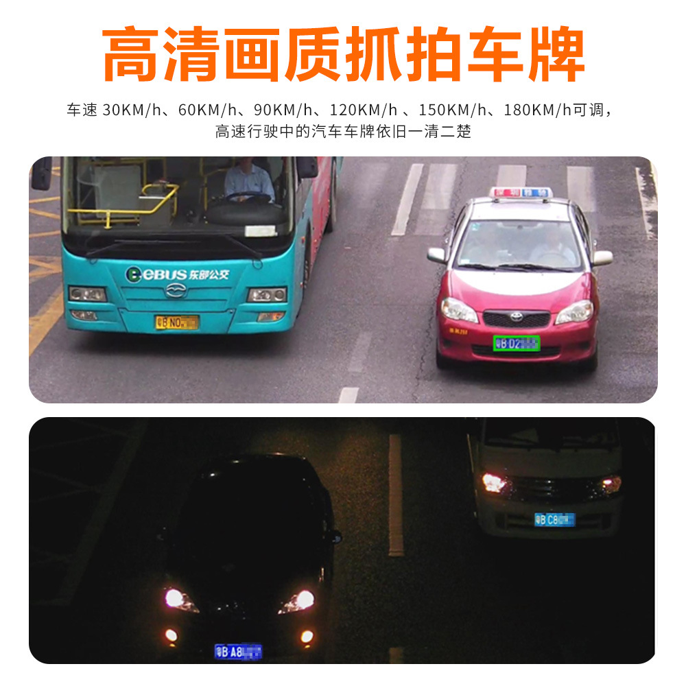 Ventas directas de fábrica, matrícula, monitoreo de carreteras, amplia velocidad, dinámica, luz fuerte por la noche, entrada y salida, cámara de matrícula