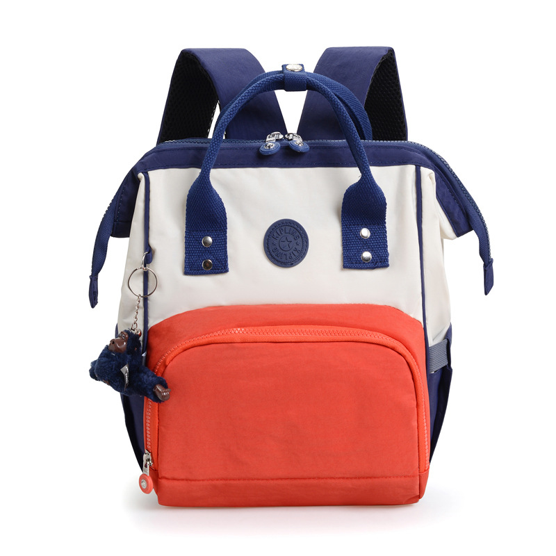 2025 nueva mochila para mujer casual kp momia bolso tela de nailon moda compras mochila con colgante de mono