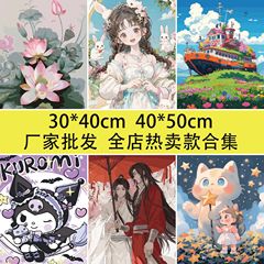 三霖全店の熱売金diyデジタル油絵卸売りクロスボーダー3040 4050漫画花卉塗り装飾画