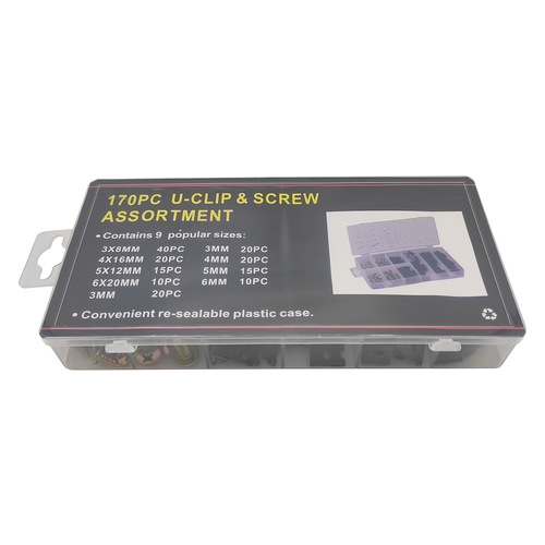 170pc screw set, U-shaped clamp screw, small hardware set, factory direct supply, wholesale and retail U-shaped clamp