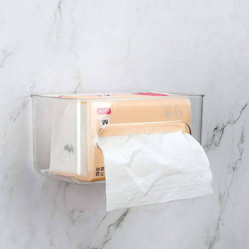 Paper box wall-mounted kitchen home punch-free Internet celebrity paper box bathroom creative upside-down tissue storage box