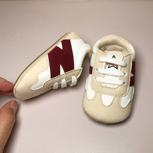 0-1 year old baby sports casual shoes for men and women, rubber sole toddler shoes, lace-up large letter stepping shoes
