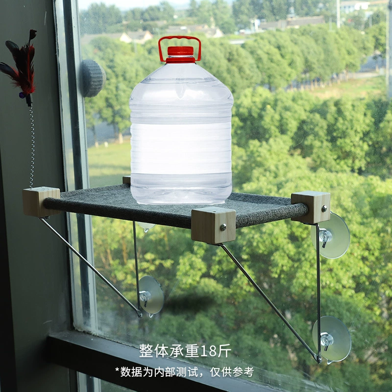 Оптовая продажа из цельного дерева гамак для кошек на присоске четырехколонный стеклянный поиск домашних животных Four Seasons Универсальный гамак для лазания для кошек